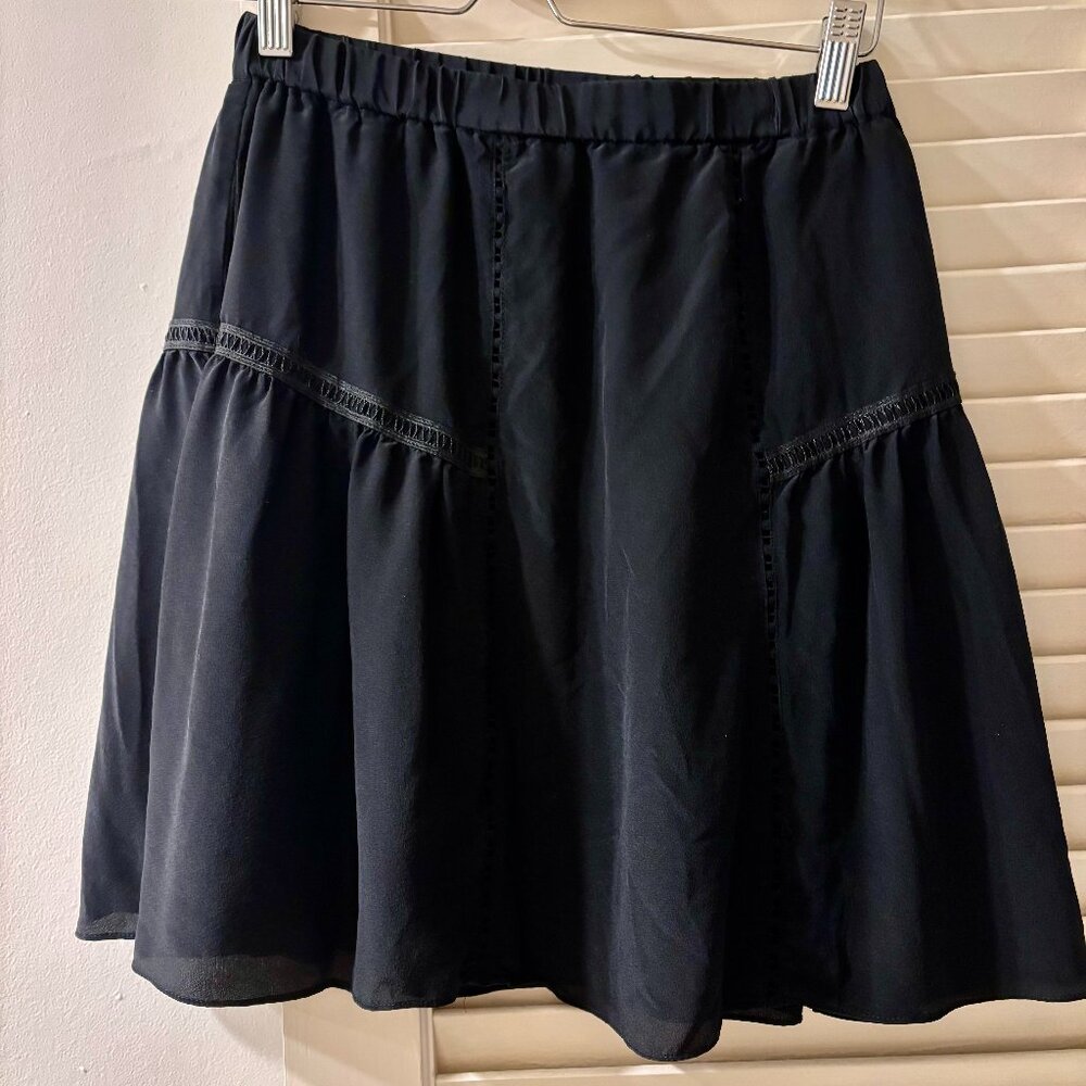 The Kooples black silk mini skirt